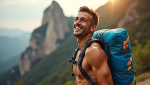Image of carrying two bouldering pads.